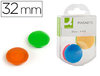 Boîte de 4 aimants couleurs assorties 32 mm