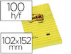 Bloc Post-It 102 x 152 mm 100 feuilles jaune ligné