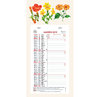 Calendrier mensuel fleurs - 33 x 16  cm